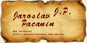 Jaroslav Pačanin vizit kartica